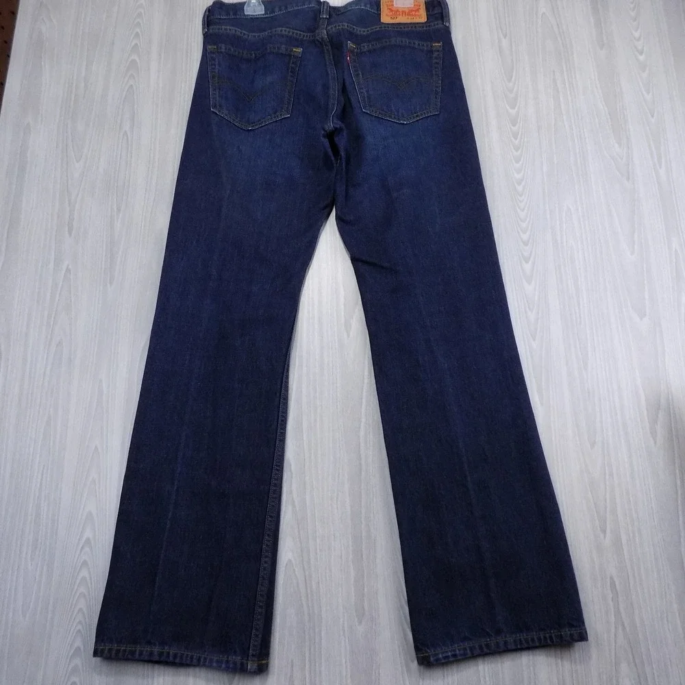 Levi's 527 Slim Bootcut Jeans Mens 34x32 (Fits 36X32) Dark Wash Blue Denim EUC